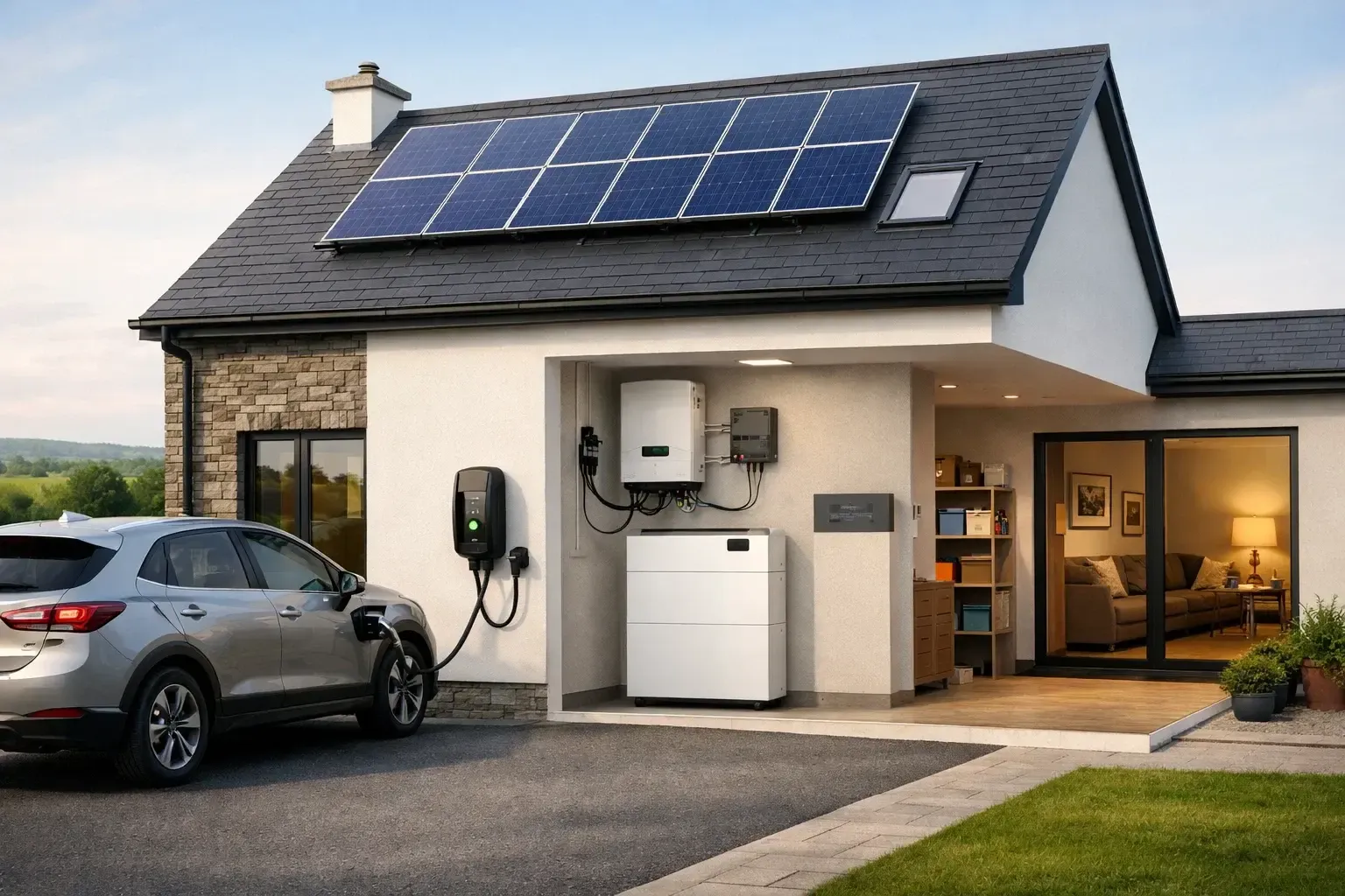 Punto de recarga para vivienda unifamiliar en Tenerife Cargador para coche eléctrico instalado en vivienda unifamiliar