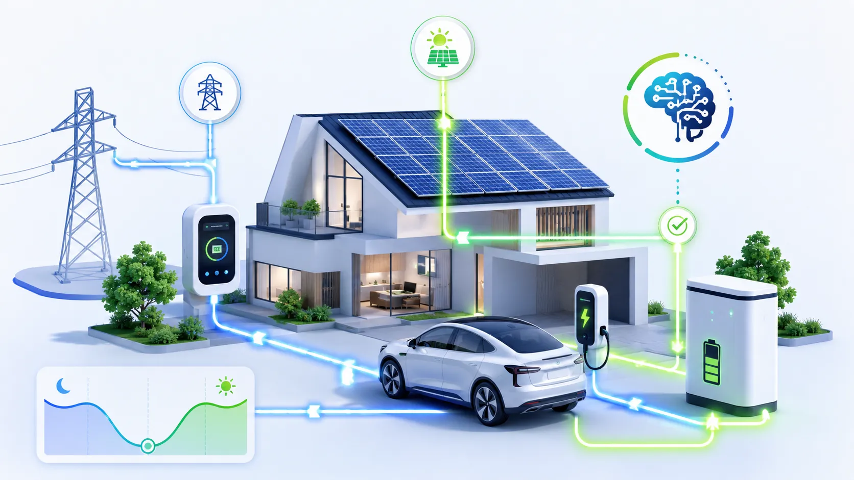 Sistema de control dinámico de potencia en instalación EV Control dinámico de potencia para cargador de coche eléctrico