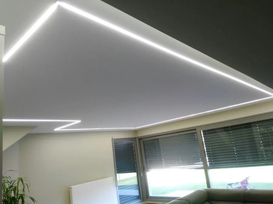 Recessed LED strips in ceiling Recessed LED strips in ceiling for indirect lighting in Tenerife